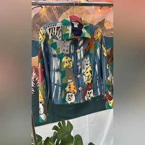 Animal Embroidered Denim Jacket